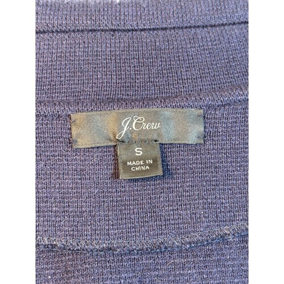 J Crew Sweater Blazer Navy Blue Small Pockets Swacket Swazer Stretch Knit Jacket - Picture 3 of 11